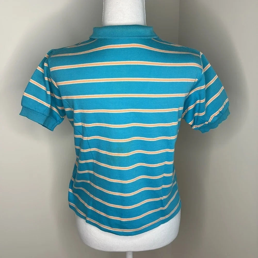 Vintage Ralph Lauren Teal and Peach Polo Shirt. Child’s 18. Y2K - Picture 3 of 11